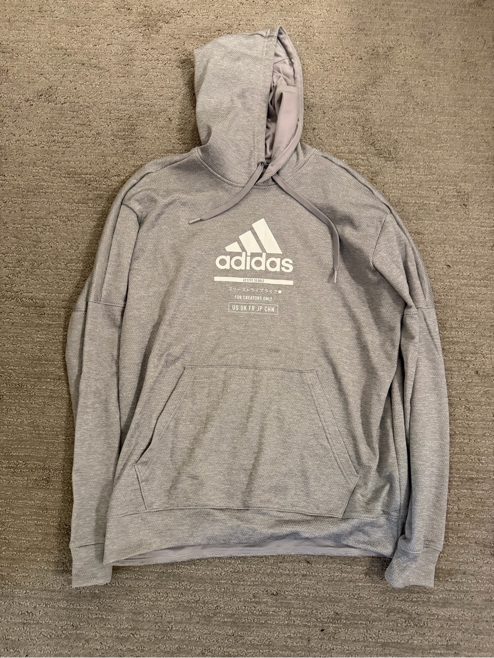 adidas Light Gray Logo Pullover Hoodie